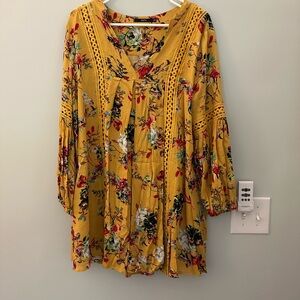 Floral Yellow Boho Dress